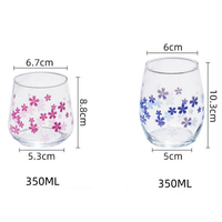 Tasse à bière en verre magique personnalisée, fleurs de cerisier transparentes, tasse à couleur changeante, tasse à café créative, vente en gros