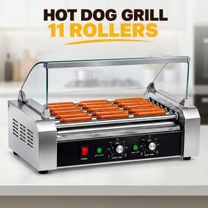 AFS <b>Hot</b> <b>Dog</b> Grill 7 Rollers Stainless Steel Commercial Food Equipment Even Heating Fast Food <b>Machine</b> - Product Image 1