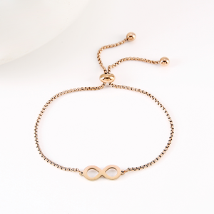 Pulsera Deslizante Infinita Ywyougang Minimal Forever Love, Cadena de Perlas, Personalizable con Grabado, Apilable - Product Image 3