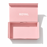 Boîte d'expédition pliable en carton ondulé rigide rose avec logo personnalisé, bande de déchirement, pour montres de luxe, commandes e-commerce