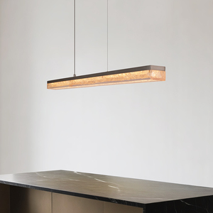 Aisialn khách sạn nhà bếp tối giản tảng băng băng nhựa phòng ăn phòng khách tuyến tính dài Trần treo đèn chùm đèn Mặt dây chuyền - Product Image 6