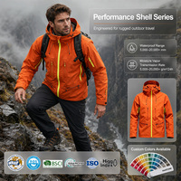 Veste imperméable à capuche pour la randonnée en montagne, personnalisable, en tissu rigide, vêtements de plein air ODM