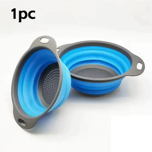 Cesta de drenaje plegable de silicona al por mayor, colador plegable de plástico para lavar frutas y verduras, escurridor plegable para cocina - Product Image 6