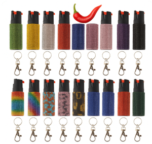 Professional Bling Rhinestone <b>Keychain</b> Portable <b>Personal</b> Safety Protection Device for Women Outdoor Emergency Accessory Tool - Product Image 1