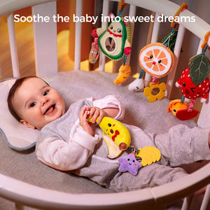 Tumama Enfants Fruits Hochet <span class=keywords><strong>Anneau</strong></span> Cloche Avocat Banane Orange <span class=keywords><strong>Fraise</strong></span> Bébé Poussette Mobile Jouets Suspendus Activité Dents Hochet Jouet - Product Image 4