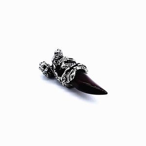 yunnique Dragon Pendant Necklace Stainless Steel Pinkish Purple Gemstone Claw Setting Animal Zodiac For Men And Women Gift - Product Image 3