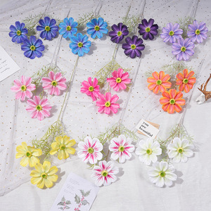 Flores Artificiales Cosmos, Flores de Seda Mixtas Realistas, Decoraciones para Bodas - Product Image 1