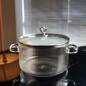 Juego de utensilios de cocina de vidrio borosilicato con tapa, olla ignífuga para estufa de gas - Product Image 5