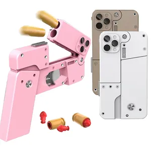 Pistola de juguete personalizada IC380 11 Pro Max para teléfono, precio al por mayor, balas blandas, pistola plegable para móvil, mini pistola de juguete de bolsillo de eyección, fábrica