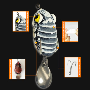 Haute qualité 7.2cm/6.5g Mini 3D flottant saut leurre réaliste en caoutchouc haut doux <span class=keywords><strong>grenouille</strong></span> conception saumon pêche rivière métal dorade flux - Product Image 5