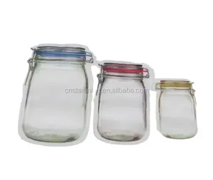 투명한 지퍼 정상 자물쇠 고품질 주머니 식품 보존병 단지 지퍼 액체 주스 음료를 위한 플라스틱 포장 부대를 위로 서 있으십시오