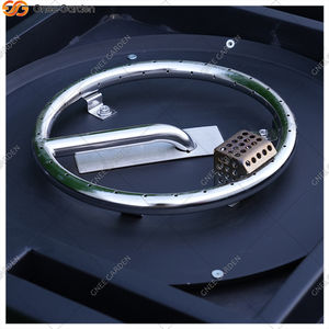 Foyer et Fontaine d'Eau en Acier Corten Personnalisable - Pit-2026 - Bol à Feu de Piscine Noir Tendance avec Pique-Bois - Écologique - Product Image 4