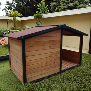 SDD011 Casa para <span class=keywords><strong>Perros</strong></span> de Exterior al por Mayor, Jaula de Madera Moderna de Lujo <span class=keywords><strong>Natura</strong></span> con Acabado de Hierro, Resistente a la Intemperie, Piso Elevado para Gatos - Product Image 4