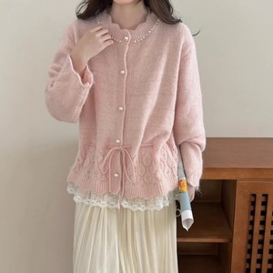 เสื้อโค้ทไหมพรมลูกไม้แขนยาวคอปกทรงสวยสง่าสำหรับสุภาพสตรีคอลเลคชั่นใหม่รับฤดูใบไม้ผลิ - Product Image 1