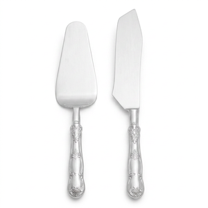 Silver Finished Stainless Steel Cake Server Unique Design Mirror Polished Perfect For Wedding Dining <b>Table</b> Dessert Serving Sets - Product Image 1
