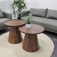 Table basse en bois massif nordique Salon Hôtel Ensemble de tables rondes