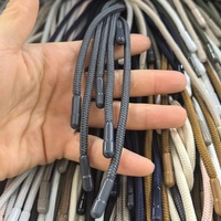 Cordon de serrage personnalisé rond en gros pour sweats à capuche corde en polyester de coton tressé avec pointe en dentelle pour vêtements