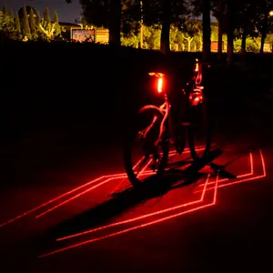 Folding Laser Bike Light Front Rear Safety Warning Bicycle Light USB Rechargeable Bike Tail Rear Light Waterproof Cycling Lamp