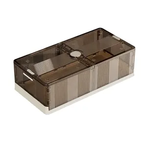 Caja de almacenamiento de plástico plegable con ruedas debajo de la cama, organizador de ropa de dormitorio de gran capacidad, contenedores organizadores debajo de la cama