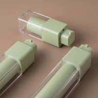Flacon pompe sans air en plastique givré personnalisé pour crème pour les yeux, soin de la peau, sérum, avec bouchon à vis 15ml 30ml 50ml