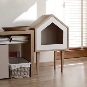 Casa para gatos de madera JX, hecha de materiales prácticos de alta calidad, con una apariencia linda y hermosa. - Product Image 2