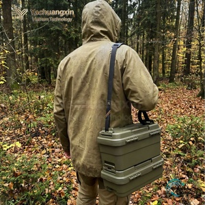 Modern Plastic <b>Storage</b> <b>Box</b> Stackable with Latches and Handle for <b>Camping</b> Outdoor Use All Seasons - Product Image 5
