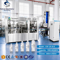 Machine d'embouteillage automatique 3 en 1 Sokos pour eau pure minérale, ligne de remplissage d'eau purifiée pour les petites usines d'eau minérale