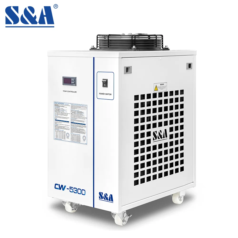 S&A CW-5300AH 220V CNC แกน Air Cooled อุตสาหกรรม Lab เครื่องทําน้ําเย็นเครื่องทําความเย็น Enfriador De Agua อุตสาหกรรม