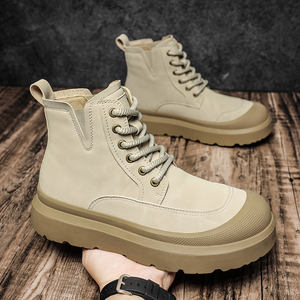 Bottes <span class=keywords><strong>Martin</strong></span> à semelle en caoutchouc de haute qualité, protection des orteils, semelle épaisse confortable, bottes décontractées à tige haute, bottes en cuir personnalisées pour hommes - Product Image 2