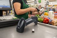 Escáner de Código de Barras 2D Inalámbrico Negro al por Mayor con Batería de 1450mAh y Transmisión en Área Abierta de 100M para Puntos de Venta Minoristas en Stock