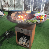 Barbecue extérieur moderne et luxueux en acier Corten de qualité supérieure - Portable, personnalisable avec finition thermolaquée, utilisable toute l'année