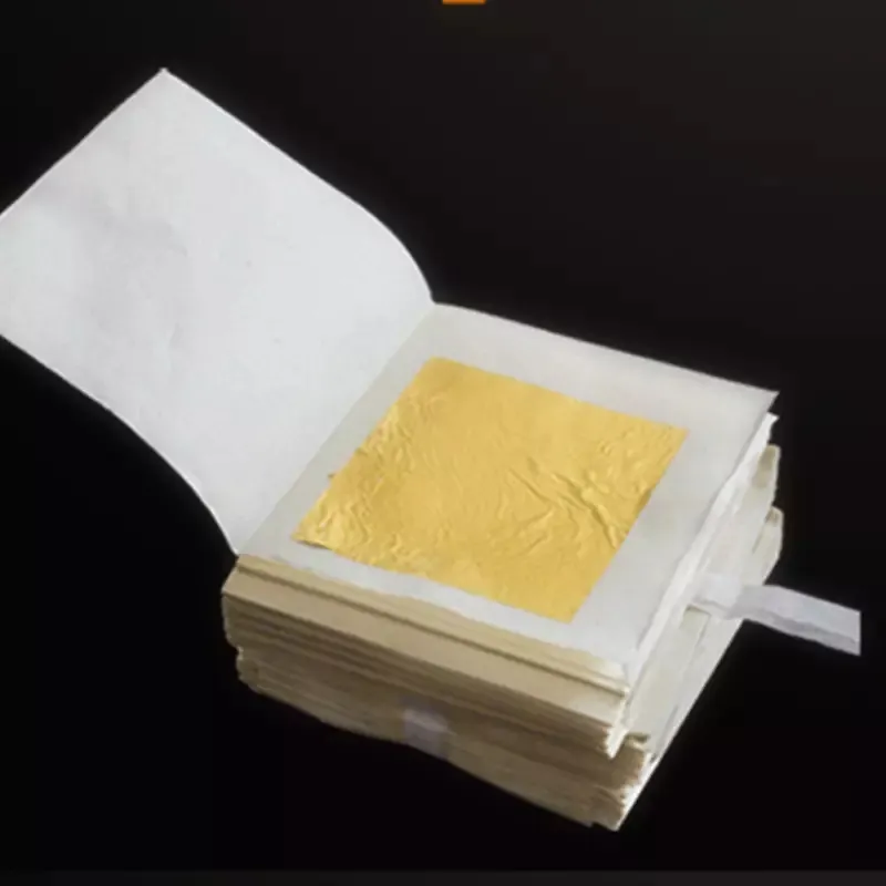 Pure 24 K Karat Eetbare Sheet Folie Vellen Gezichtsmasker Papier Bladgoud Aangepaste Logo Gezichtsverzorging Vrouwelijke Papier Gewikkeld 2 Dagen