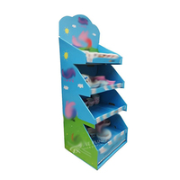 Étagère de présentation au sol pliable personnalisée, écologique, recyclable, légère, avec montage facile, en carton, pour magasin