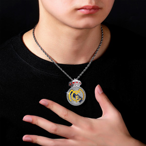 HUIYUE - Colgante de Fútbol de Cobre con Circonitas, Estilo Hip-Hop, Colorido, Estilo Drip, Medalla Conmemorativa - Product Image 6