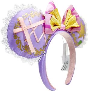 Mouse Ear Bow Headband <span class=keywords><strong>Rapunzel</strong></span> Valentine's Glitter Party Navidad Halloween Princess Decoración Cosplay Disfraz para niña - Product Image 2