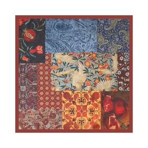 Pañuelo Cuadrado Casual de Poliéster Satinado con Estampado Paisley Marrón Maillard, Estilo Lujoso y Discreto - Product Image 5
