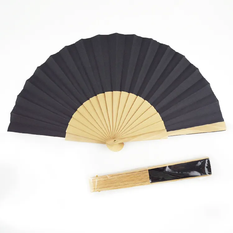Vintage Wholesale Custom Logo Print Japanese Folding Hand Held Fan Wood Handheld Fan