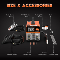 FEIFANKE 2025 110V/220V Nouvelle Arrivée Machine à souder MIG-135 LED MIG MMA à flux avec casque de soudage Acier inoxydable 0,8 mm Portable