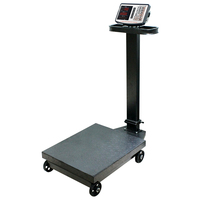 Balance de plateforme industrielle de 1 tonne, capacité de 1000 kg, balance de sol numérique avec roues et indicateur de haute précision