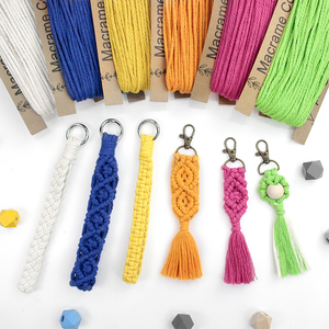 1 Set Value Pack <strong>Macrame</strong> <strong>Kit</strong> 10-Style Polyester Keychain/Headphone Case/Feather Tapestry/ Boho DIY Gift <strong>Beginners</strong> Tutorial - Product Image 5