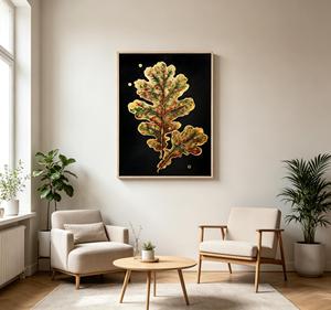 <span class=keywords><strong>D</strong></span>écoration Murale <span class=keywords><strong>Feuille</strong></span> de Chêne Dorée – Impression sur Toile Botanique Vintage Fond Noir – <span class=keywords><strong>Peinture</strong></span> <span class=keywords><strong>Feuille</strong></span> <span class=keywords><strong>d</strong></span>'<span class=keywords><strong>Automne</strong></span> Encadrée - Product Image 2