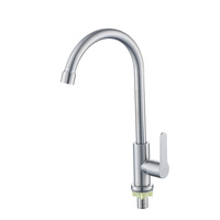 Robinet de cuisine monocommande en acier inoxydable 304, eau froide, avec bec haut pivotant pour évier