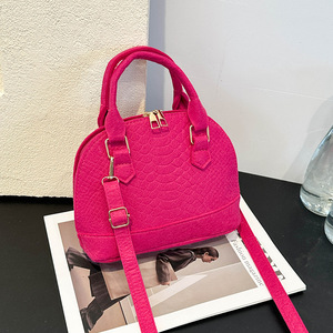 Bolsos de Mano de Moda con Diseño de Concha, Color Puro, de Fieltro, Bolsos Cruzados para Mujer - Product Image 3