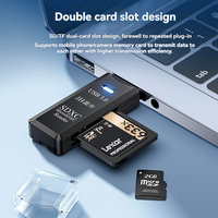 Lecteur de carte USB 3.0 SD TF Lecteur de carte mémoire Adaptateur de lecture haute vitesse 2 en 1 pour téléphone PC Ordinateur portable