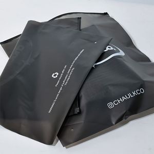Custom Logo Printed Plastic Black Frosted Zipper <b>Bag</b> Clothing T-shirt Swimwear Packaging Zipper <b>Bag</b> - Product Image 4