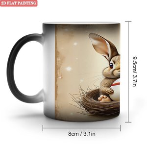 Mug vierge 11oz en céramique noire givrée, tasse magique activée par la chaleur pour les amateurs de bricolage - Product Image 1