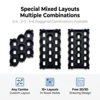 Support de cellules décalées OEM/ODM, disposition mixte 2+4, 2+5, 4+6 pour pack de batteries de véhicules électriques, moulage par injection plastique ABS, personnalisé, échantillon gratuit