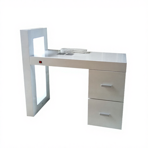 CONRIS Modern European Style Nail Spa <b>Desk</b> <b>Salon</b> Manicure Furniture LED- Light Dust Collector Stainless Steel Material Apartment - Product Image 4