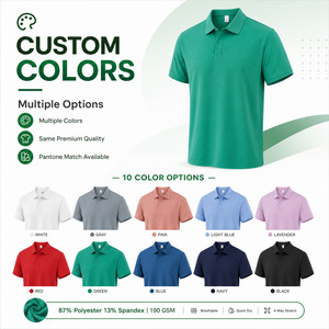 Polo personnalisé avec logo, 87% polyester, 13% élasthanne, séchage rapide, 190 GSM, extensible dans les 4 sens, unisexe, pour le golf, uniforme de travail, vente en gros - Product Image 3