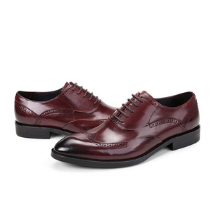 Zapatos Oxford de Cuero Genuino Color Bronceado para Hombre, con Punta en Pico, Cordones, Color Sólido, Suela de Goma, para Cualquier Ocasión, Envío Directo - Product Image 3
